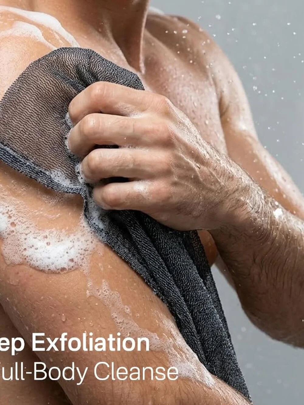 3 PCS Exfoliating Washcloth Towels - Exfoliating Body Scrubber Exfoliator, Back